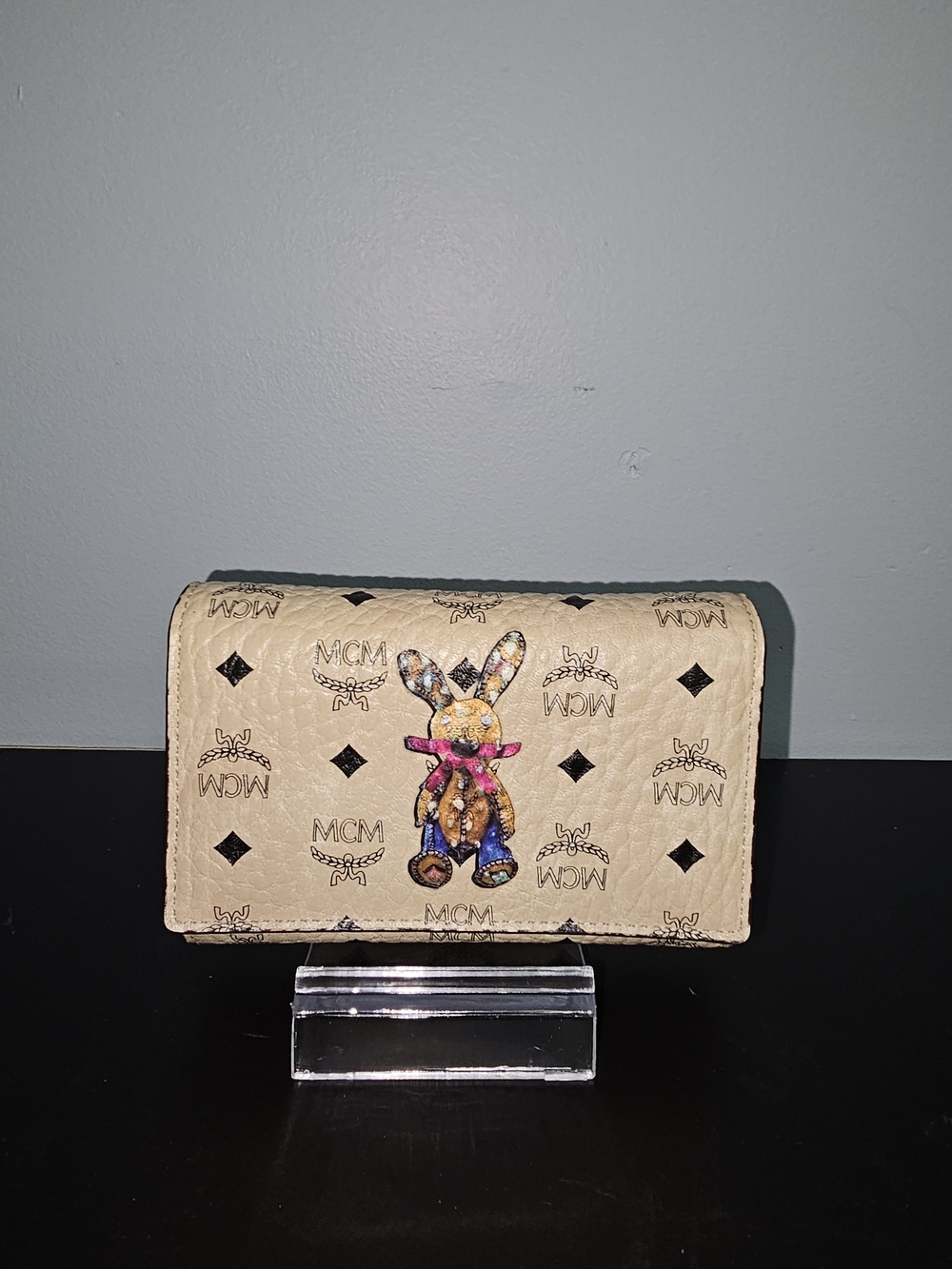 MCM Beige Logo Bunny Wallet EUC